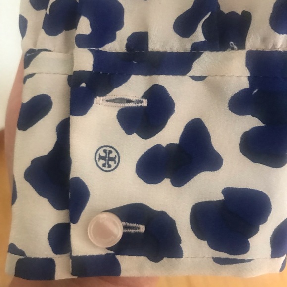 Tory Burch Robin Silk Blouse Cheetah Beige Top - Picture 8 of 8